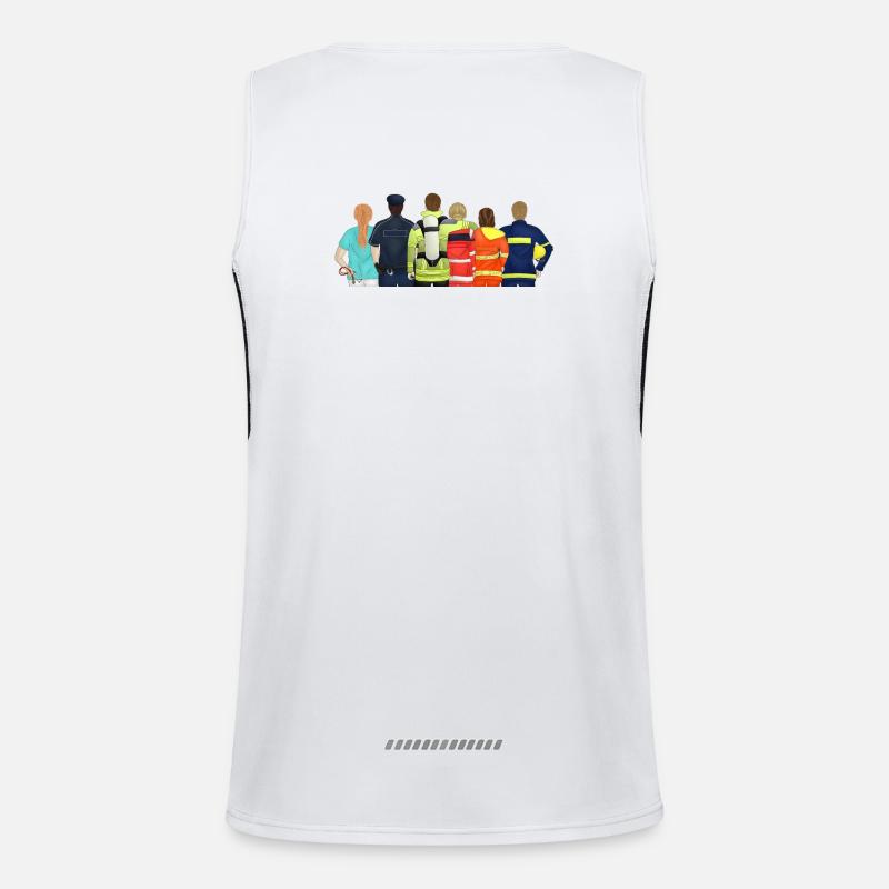 Aid organizations - HiOrg - Men's Functional Contrast Tank Top  - white/black