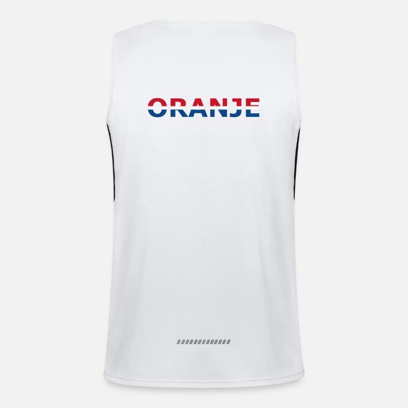 Orange in red, white, blue Men's Functional Contrast Tank Top 