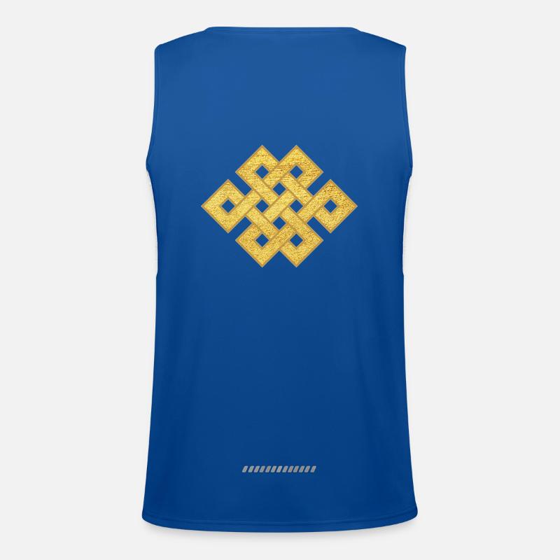 Endless Knot Symbol Connection Buddhist Protection Men's Functional Contrast Tank Top 