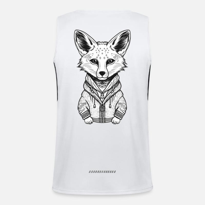 Fox with streetwear design Men's Functional Contrast Tank Top 