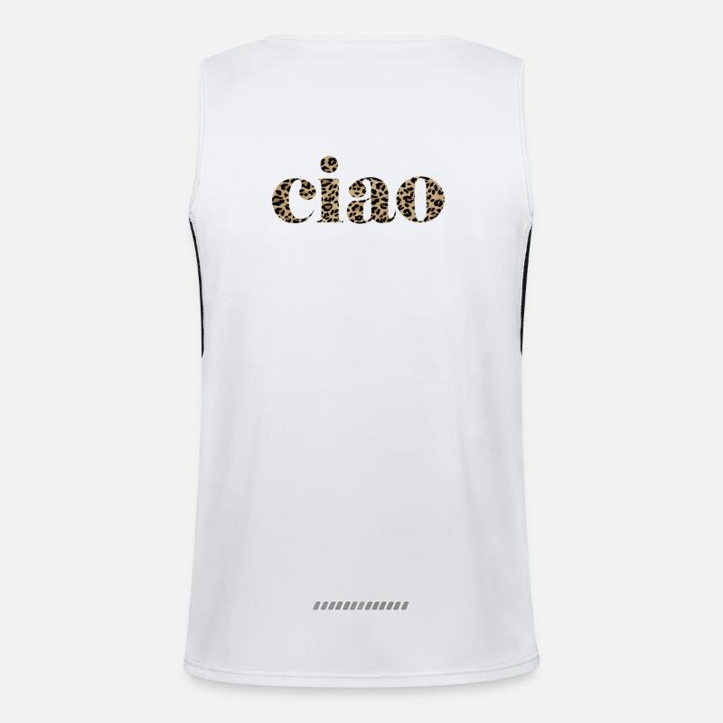 Imprimé léopard Ciao Lettering Design Débardeur respirant contrasté Homme 