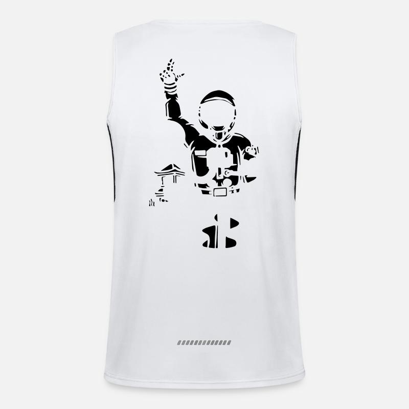 Astronaut Funktionelles Kontrast-Tank Top für Männer 
