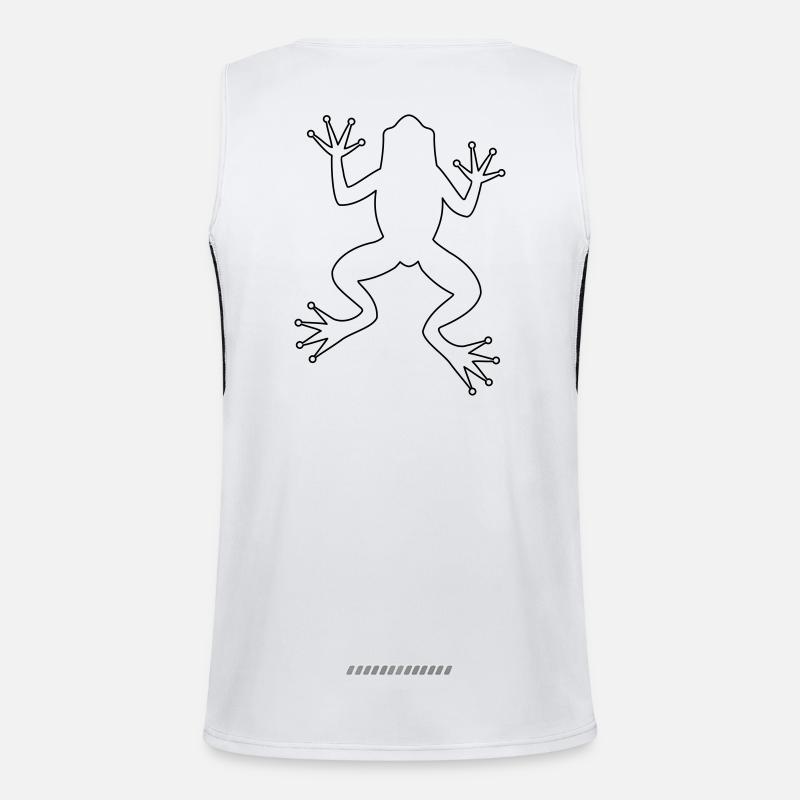Frog toad tree frog silhouette - Men's Functional Contrast Tank Top  - white/black