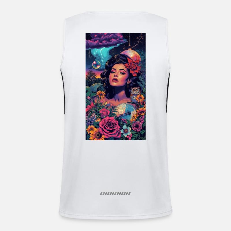 Neon-Blumensirene Funktionelles Kontrast-Tank Top für Männer 
