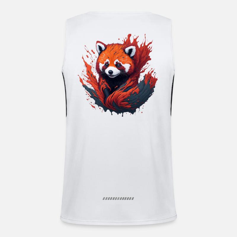 Panda roux dans un tourbillon de couleurs Débardeur respirant contrasté Homme 