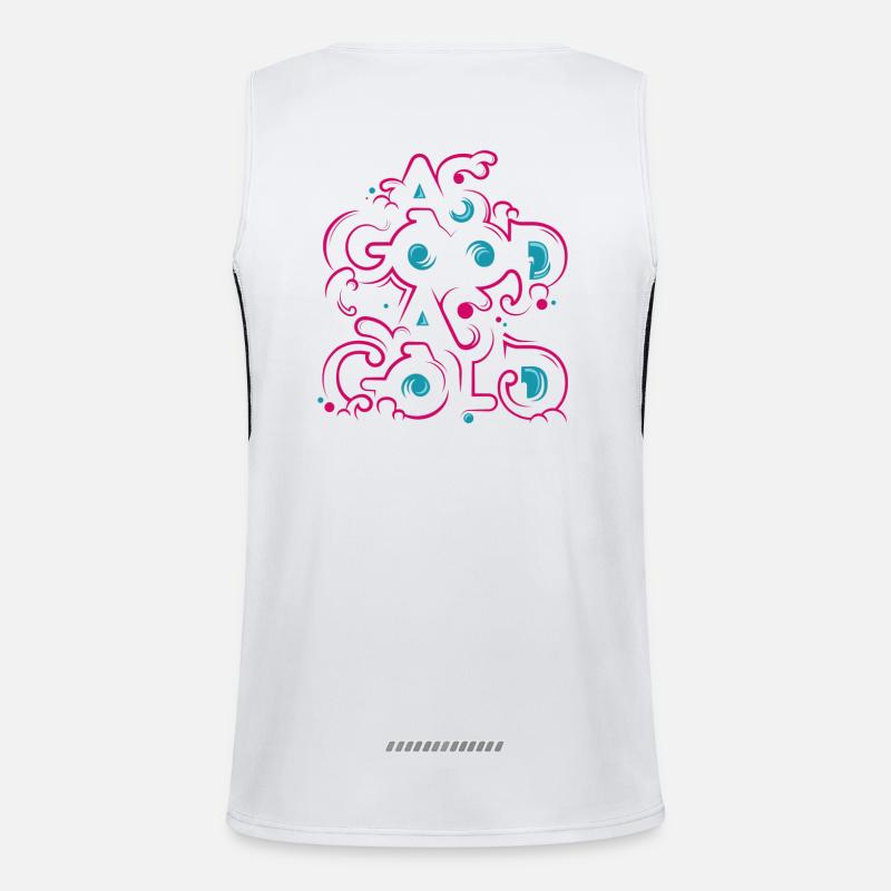 Neon Blumen Ornament Funktionelles Kontrast-Tank Top für Männer 