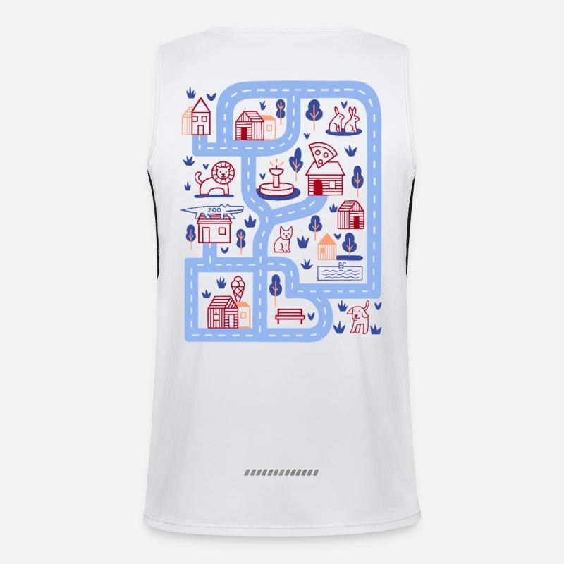 Spielstraße Funktionelles Kontrast-Tank Top für Männer 
