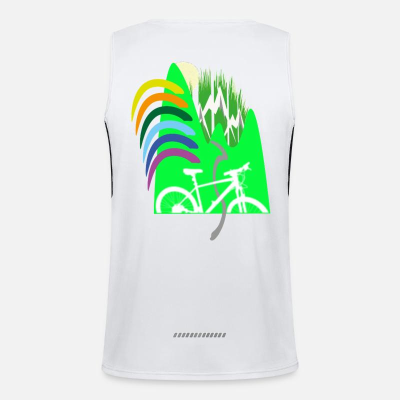 Cycle path mountains rainbow - Men's Functional Contrast Tank Top  - white/black