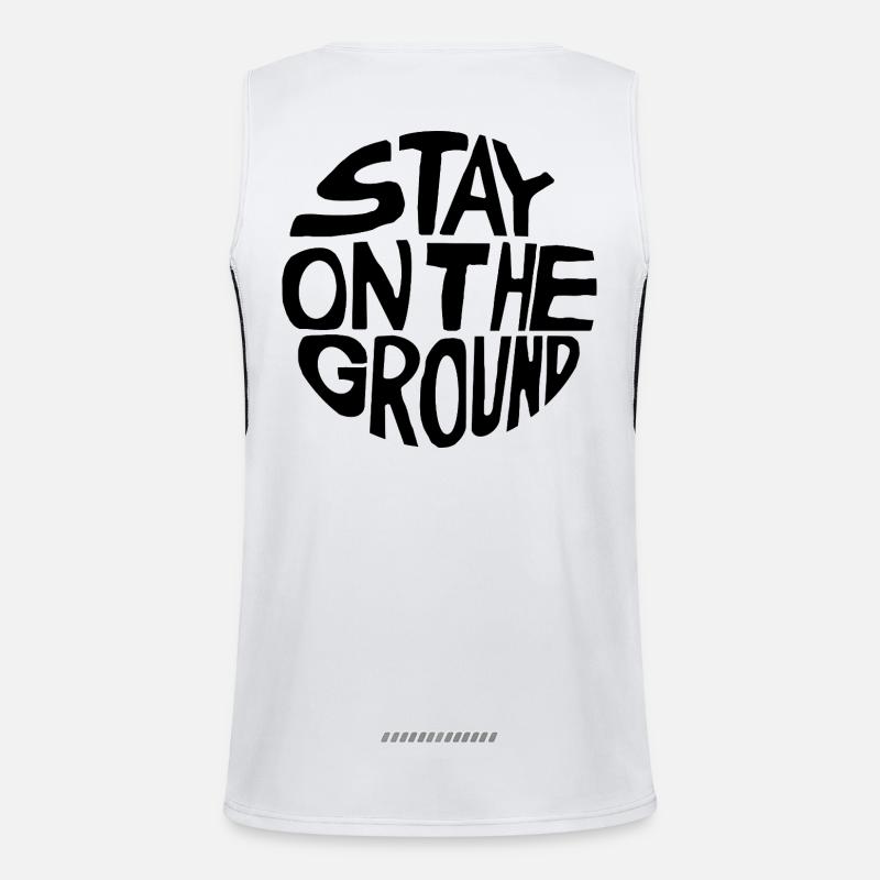 Stay on the Ground - Men's Functional Contrast Tank Top  - white/black