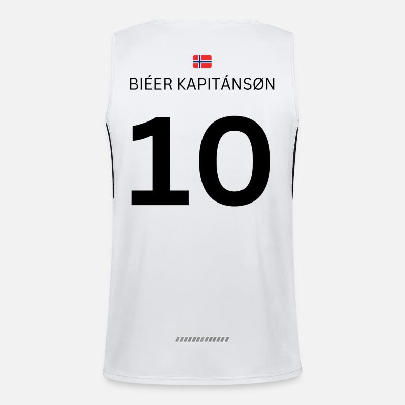 BEER CAPTAINSON - Men's Functional Contrast Tank Top  - white/black