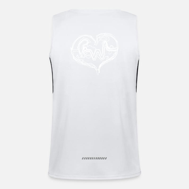 White Heart Funktionelles Kontrast-Tank Top für Männer 
