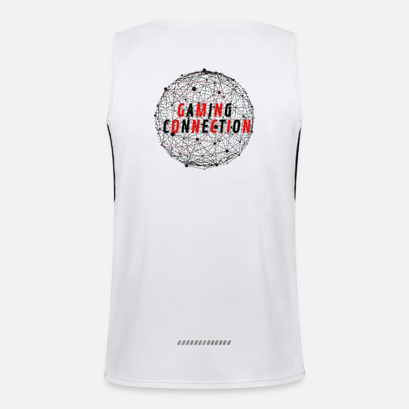 Gamming Connection / Connected World - Men's Functional Contrast Tank Top  - white/black