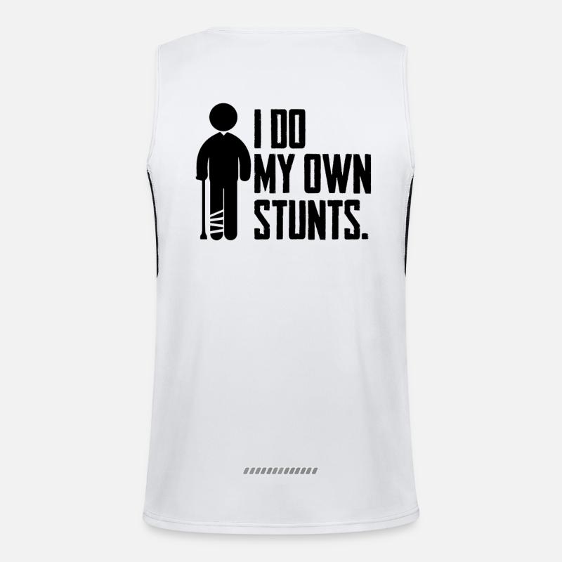 Ich Mache Meine Eigenen Stunts Funktionelles Kontrast-Tank Top für Männer 