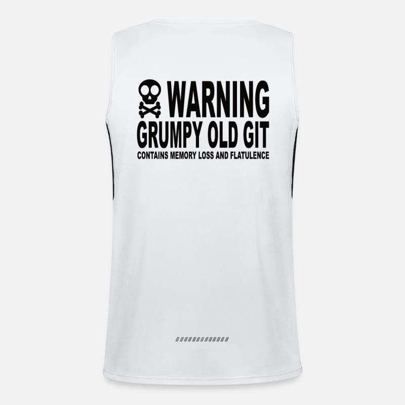 Warning Grumpy Old Git - Men's Functional Contrast Tank Top  - white/black