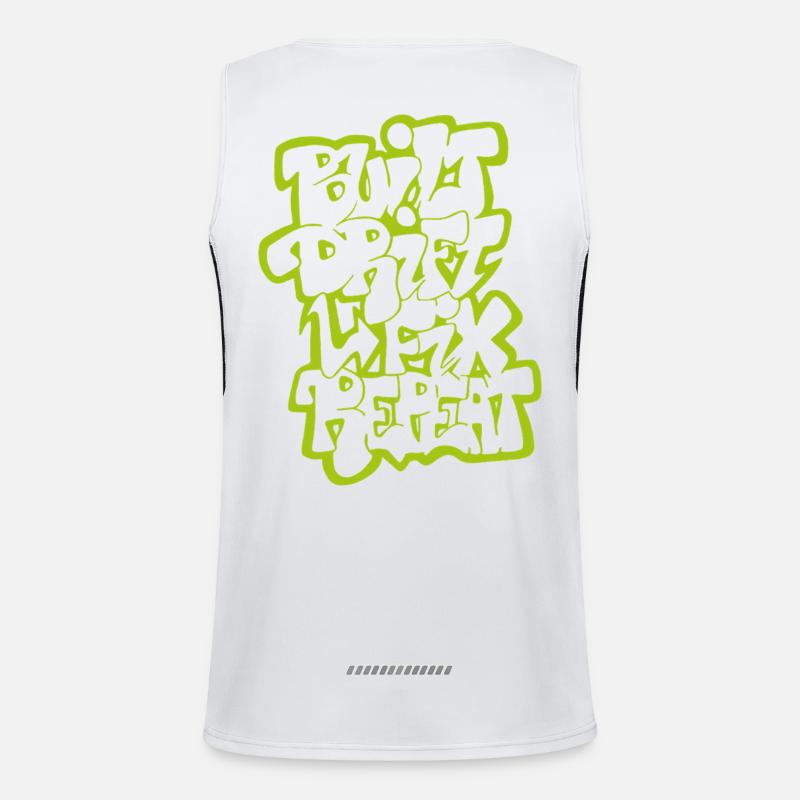 Built Drift Fix Repeat 02 Funktionelles Kontrast-Tank Top für Männer 