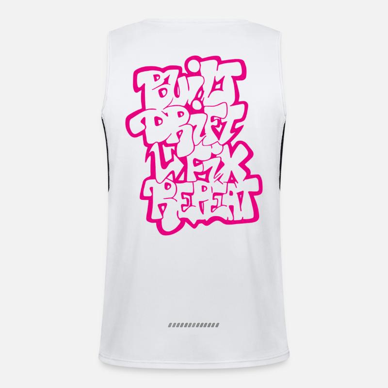 Built Drift Fix Repeat 03 - Men's Functional Contrast Tank Top  - white/black