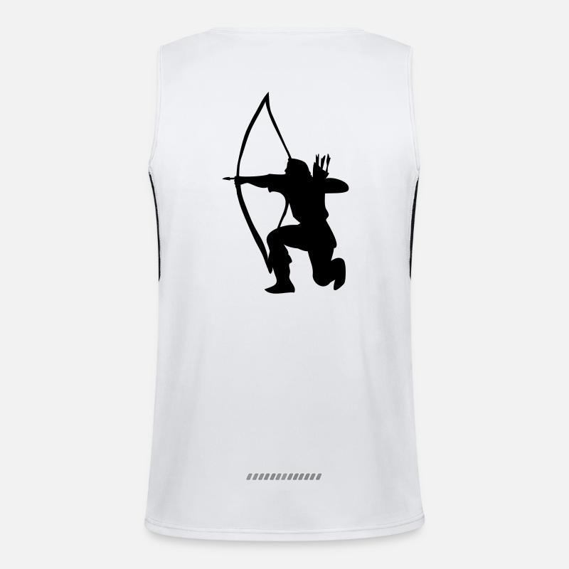 Longbow Archer kneeling stance Men's Functional Contrast Tank Top 