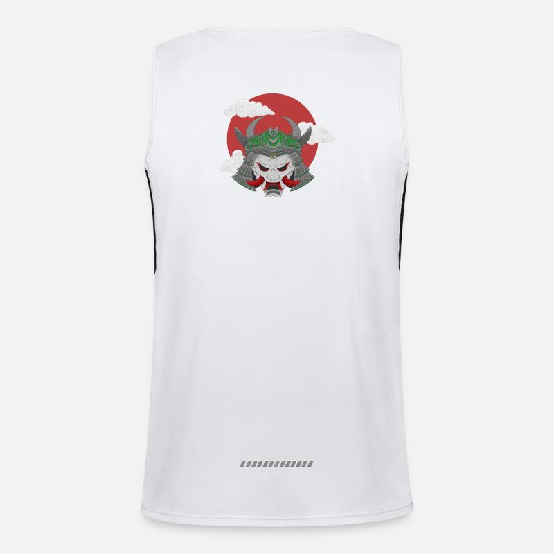 Oni x Samourai Gris Vert Débardeur respirant contrasté Homme 