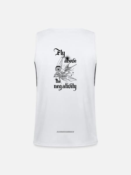 Fly Above the Negativity - Funktionelles Kontrast-Tank Top für Männer  - Weiß/Schwarz - Hinten