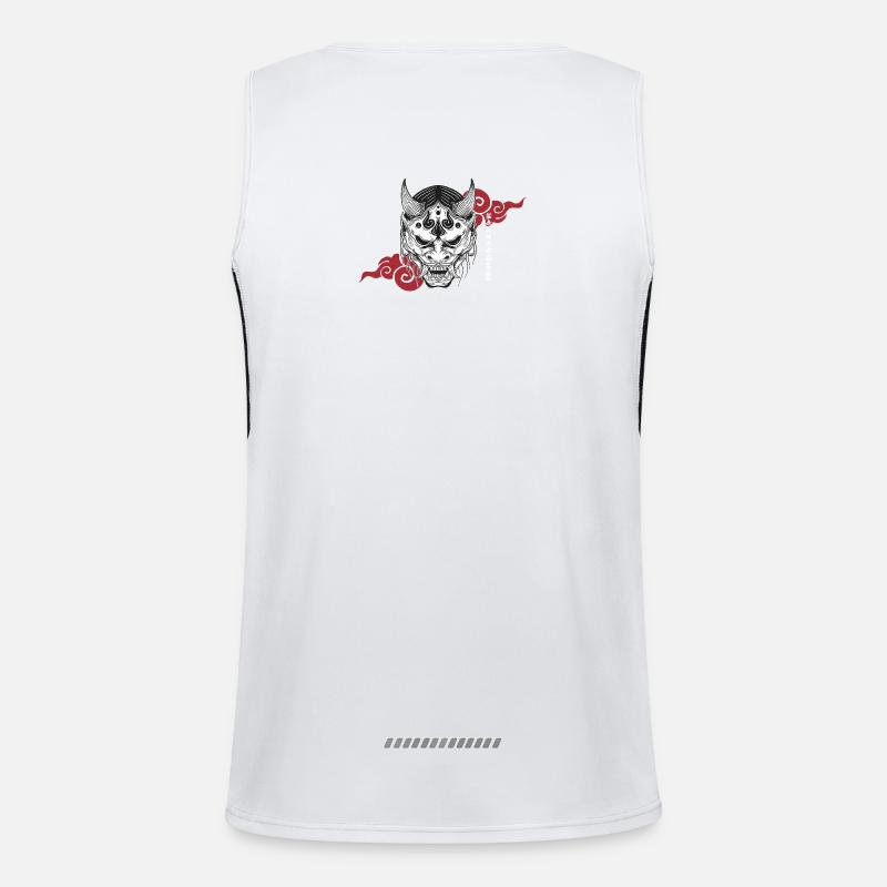 OriMask - Men's Functional Contrast Tank Top  - white/black