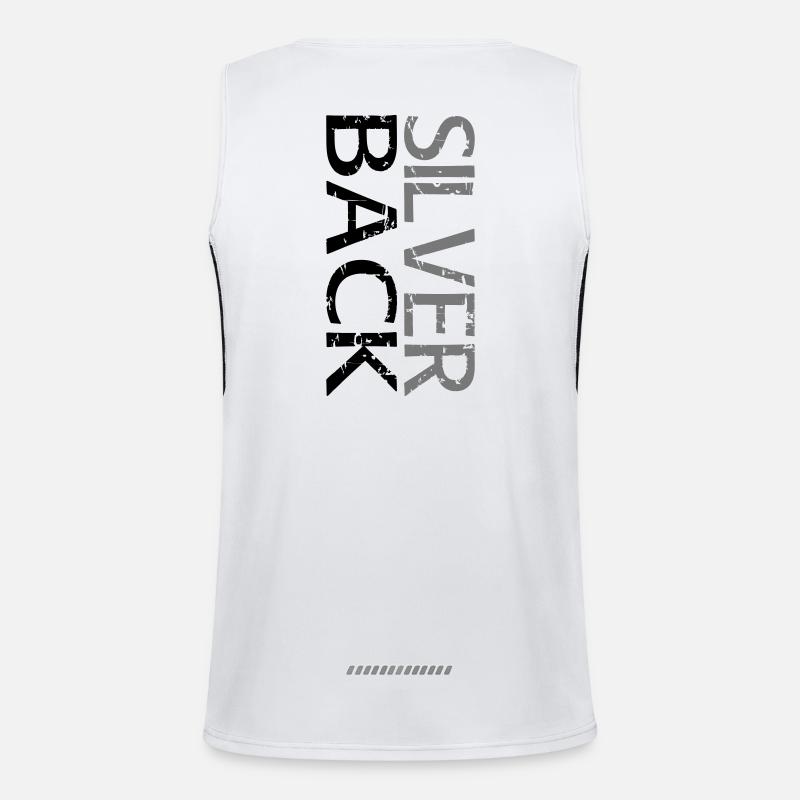 SILVERBACK (Two-line) - Men's Functional Contrast Tank Top - white/black