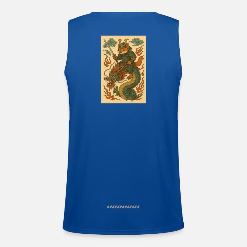 Guerriers renards et dragons en forme de combat Débardeur respirant contrasté Homme 