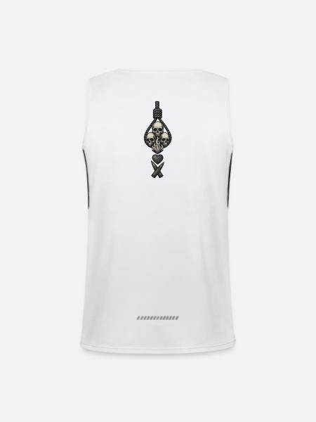 Avi Collection – Skulls & Flame - Men's Functional Contrast Tank Top  - white/black