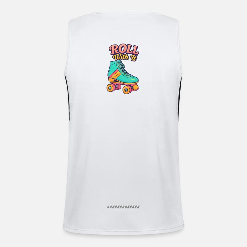 Retro Roller Skate Motif Design Men's Functional Contrast Tank Top 