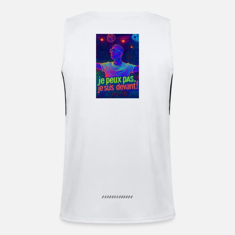 techno - Men's Functional Contrast Tank Top  - white/black