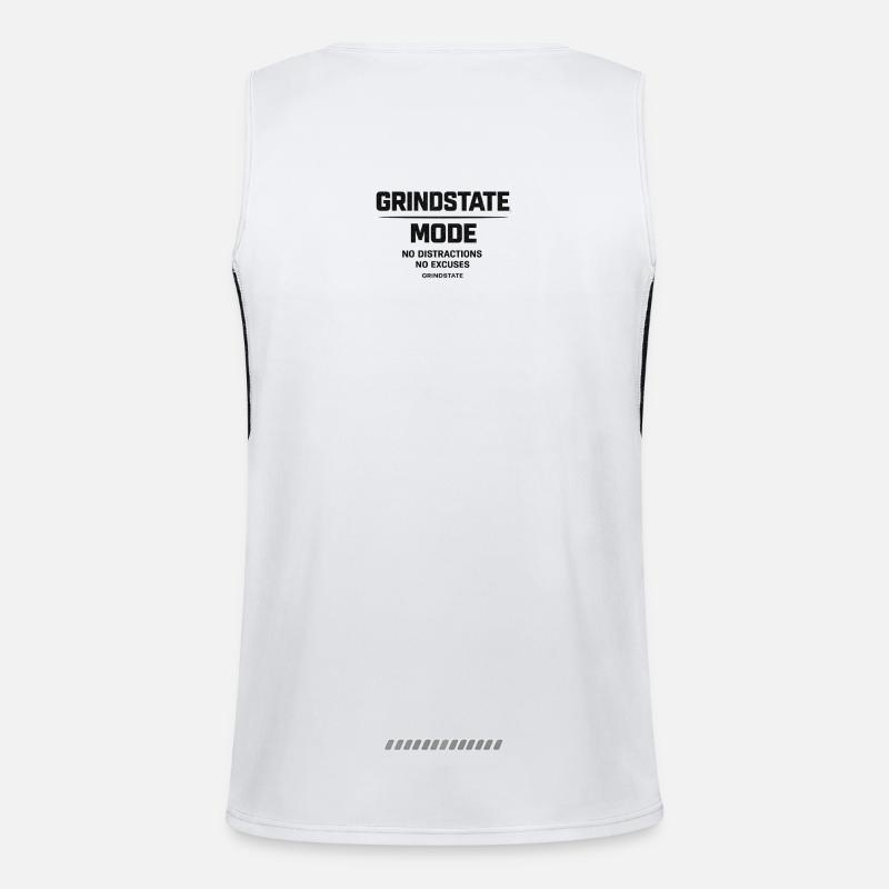 GRINDSTATE MODE Gym Motivation - Men's Functional Contrast Tank Top - white/black