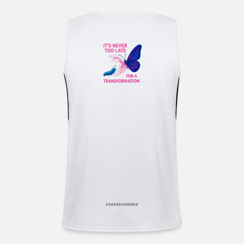 Neon Butterfly – It's Never Too Late - Men's Functional Contrast Tank Top  - white/black