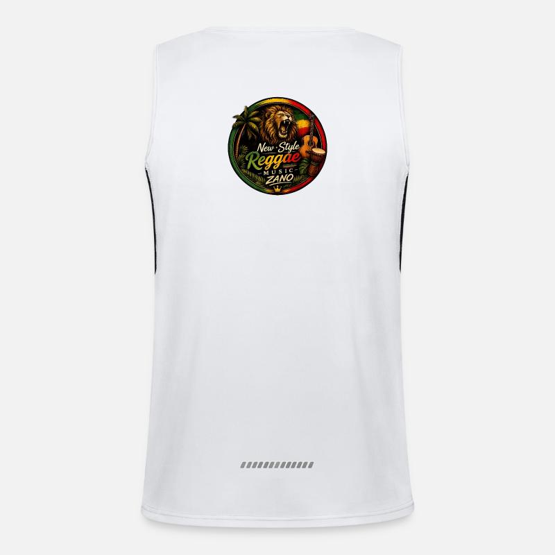 Lion Reggae New Style - Men's Functional Contrast Tank Top - white/black