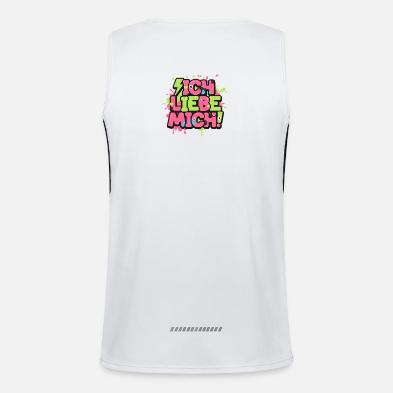 Ich Liebe Mich Graffiti Design Funktionelles Kontrast-Tank Top für Männer 