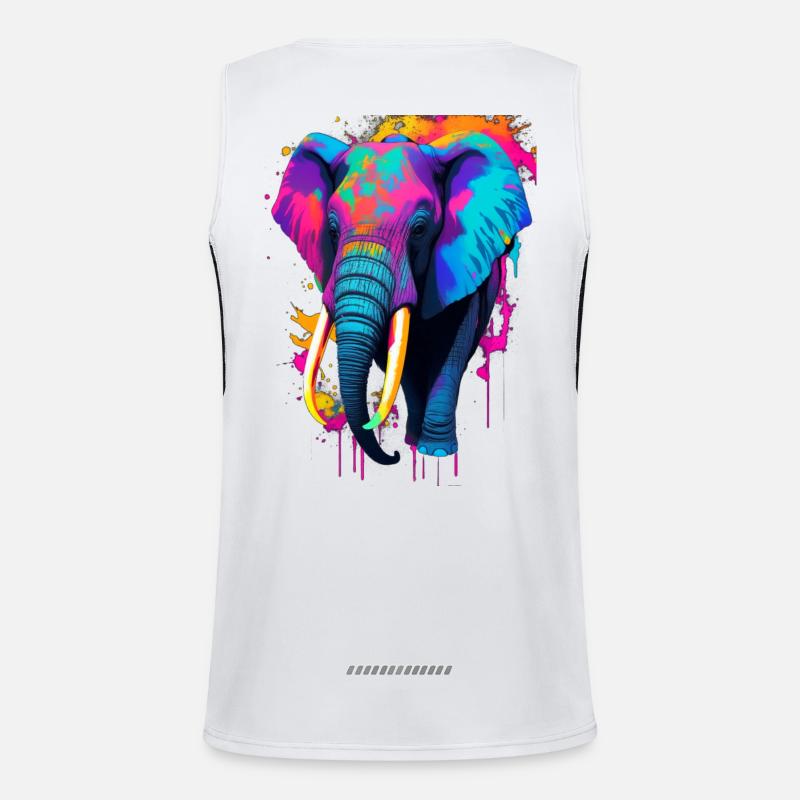 Elephant - Men's Functional Contrast Tank Top  - white/black
