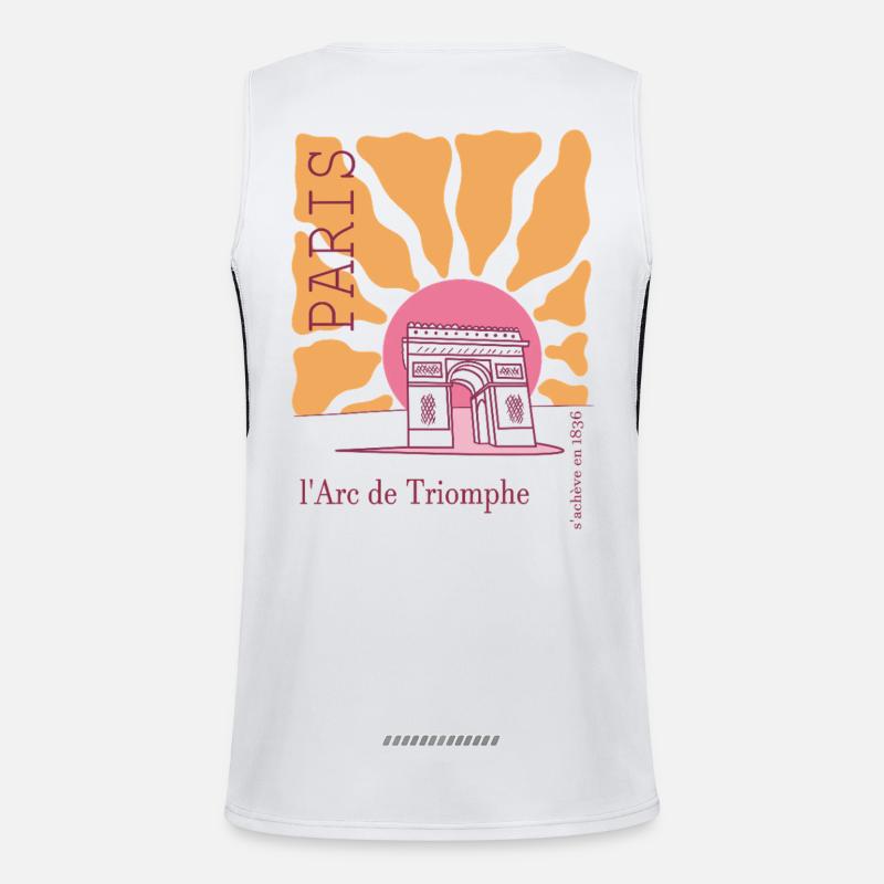 Frankreich arc de triomphe Funktionelles Kontrast-Tank Top für Männer 