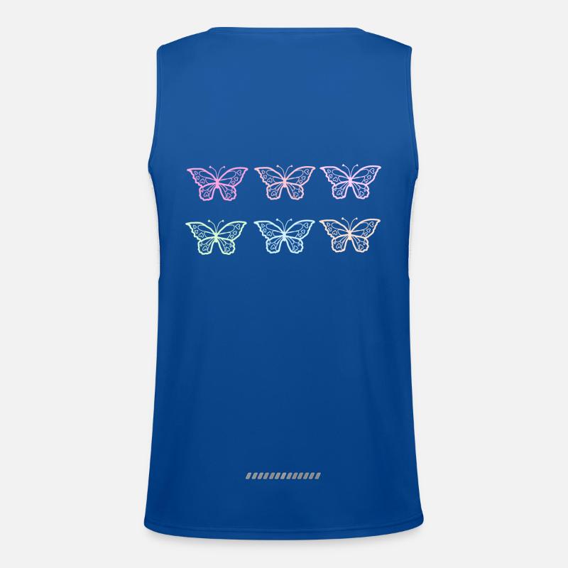 Cute Butterflies Pattern Men's Functional Contrast Tank Top 