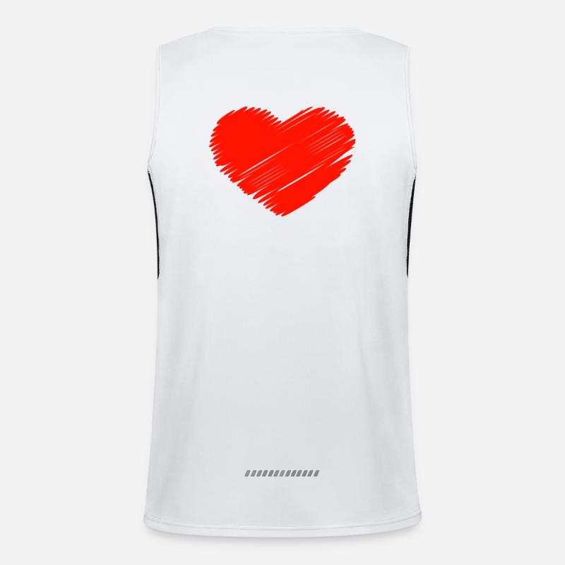 Liebe Herz Funktionelles Kontrast-Tank Top für Männer 