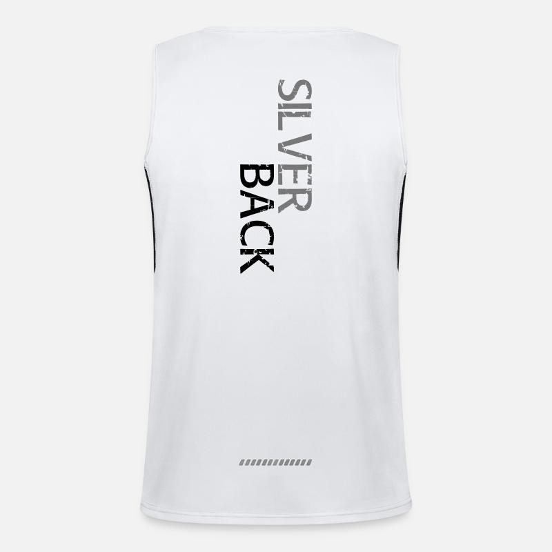 SILVERBACK (offset) - Men's Functional Contrast Tank Top  - white/black