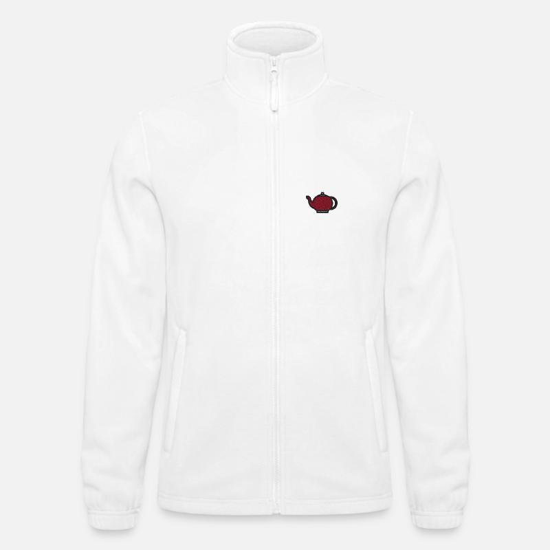Teekessel bestickt - Männer Fleecejacke North - Weiß