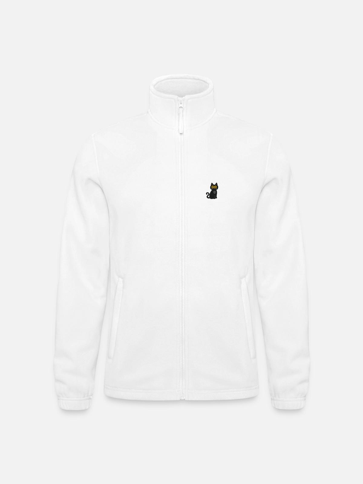 Katze - Männer Fleecejacke North - Weiß - Vorne