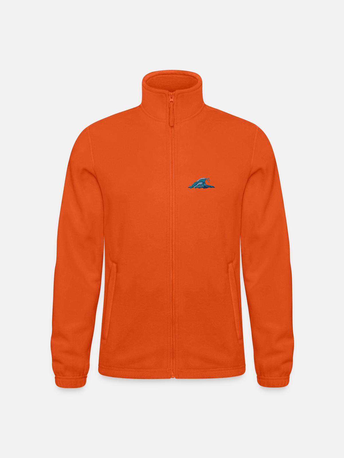 Wave - Männer Fleecejacke North - Orange - Vorne