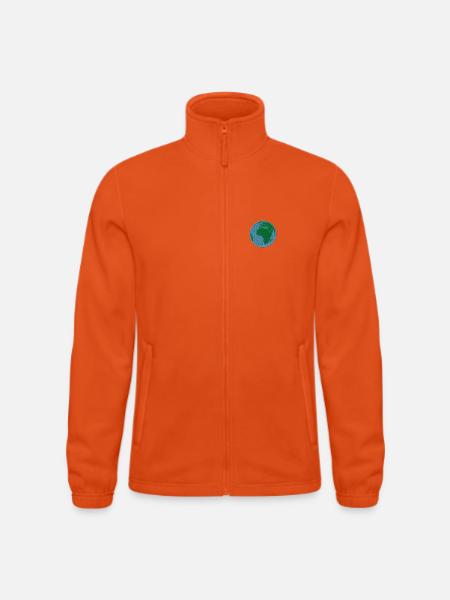 Die Erde bestickt - Männer Fleecejacke North - Orange