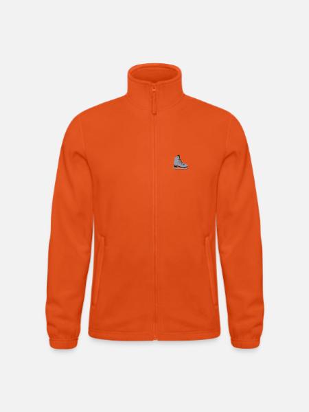 Eislaufschuh bestickt - Männer Fleecejacke North - Orange