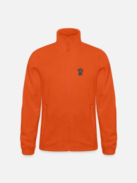 Espressokanne bestickt - Männer Fleecejacke North - Orange