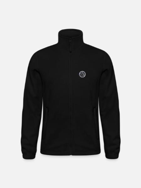 Volleyball weiß bestickt - Männer Fleecejacke North - Schwarz