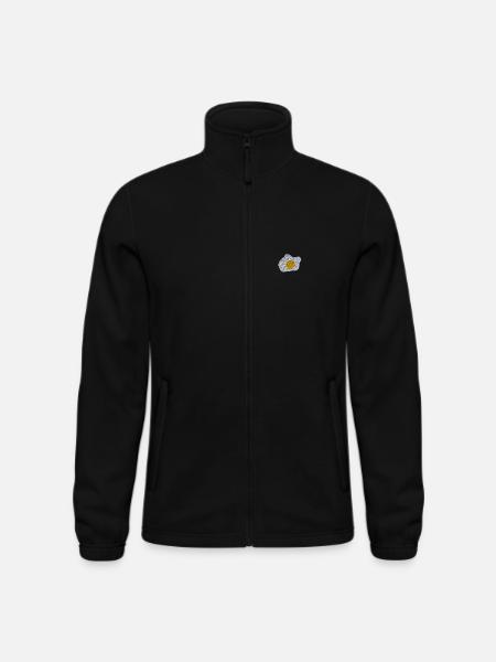 Spiegelei bestickt - Männer Fleecejacke North - Schwarz - Vorne