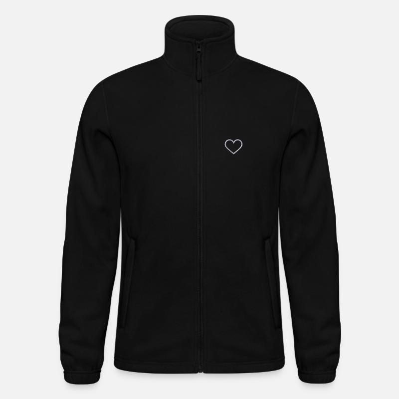 Herz weiß Männer Fleecejacke North