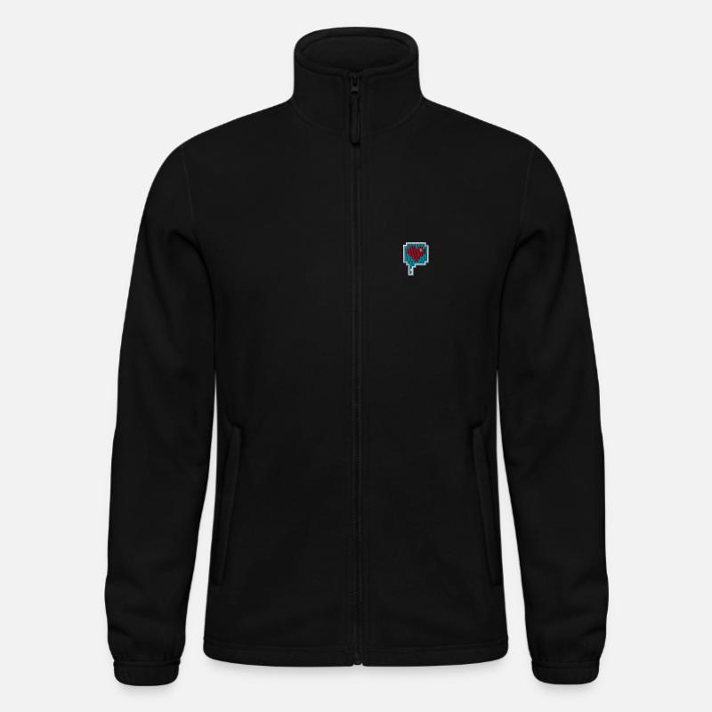 Pixelherz - Männer Fleecejacke North - Schwarz