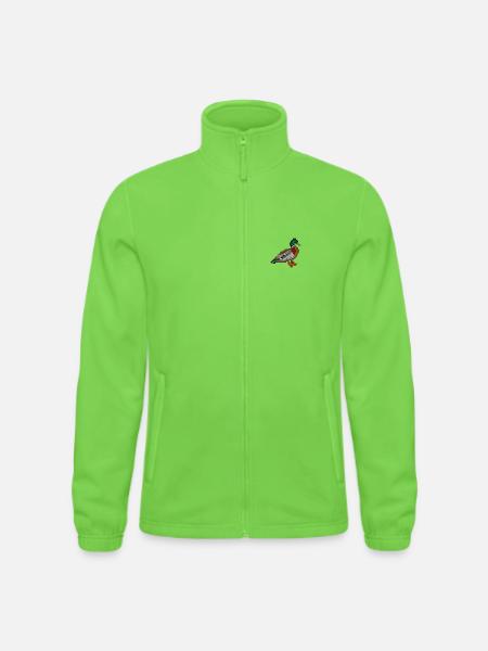 Pixel-Ente bestickt - Männer Fleecejacke North - Hellgrün