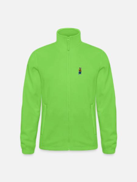 Teddybär 3 bestickt - Männer Fleecejacke North - Hellgrün